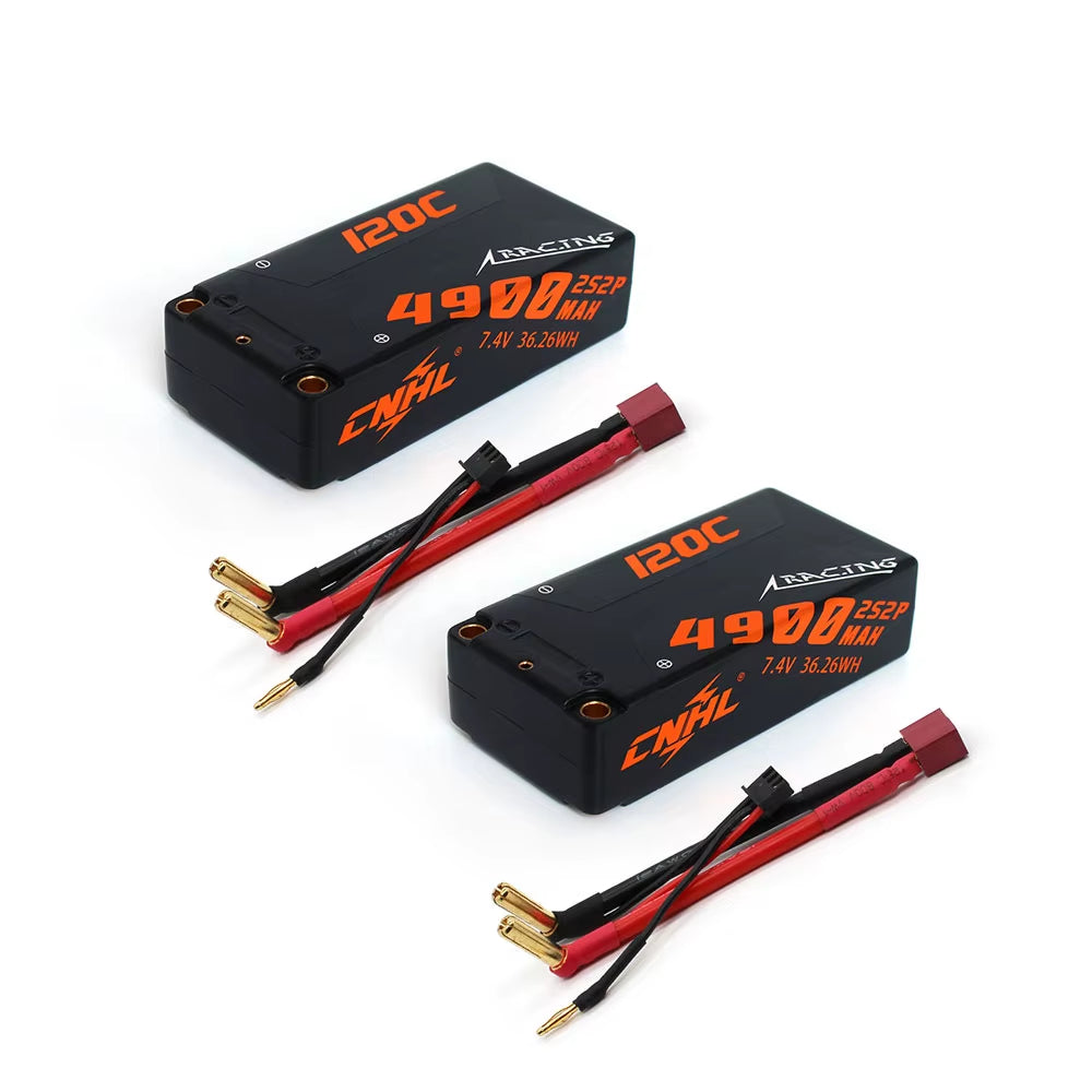 2Pcs 2S 7.4V 5600Mah 6600Mah 8000Mah Lipo Battery 120C Hard Case with T EC5 Plug for RC Car Tank Boat Vehicle Truck Buggy