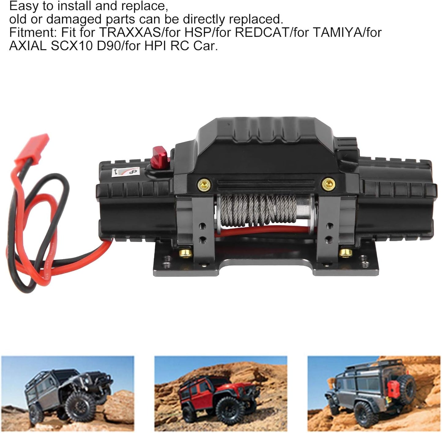 RC Winch Set, RC Metal Automatic Double Motor Simulated Winch Controller Receiver Fits for TRAXXAS Car(A Type)