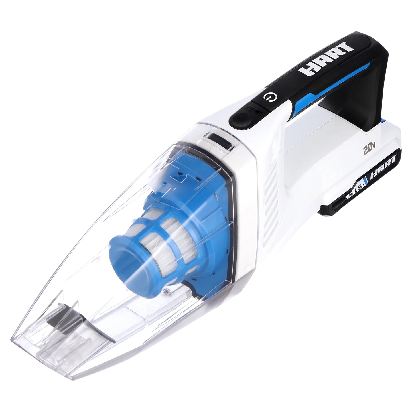 HART 20-Volt Cordless Hand Vacuum with (1) 1.5 Ah Lithium-Ion Battery with Extra (1) 2.0 Ah Lithium-Ion Battery
