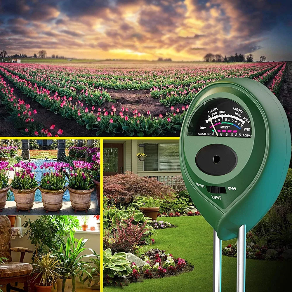 9 Pcs Bonsai Tools with Soil Moisture Meter, 3-In-1 Moisture Sensor/Sunlight/Ph, Include Pruner, Folding Scissors, Mini Rake, Bud & Leaf Trimmer Set