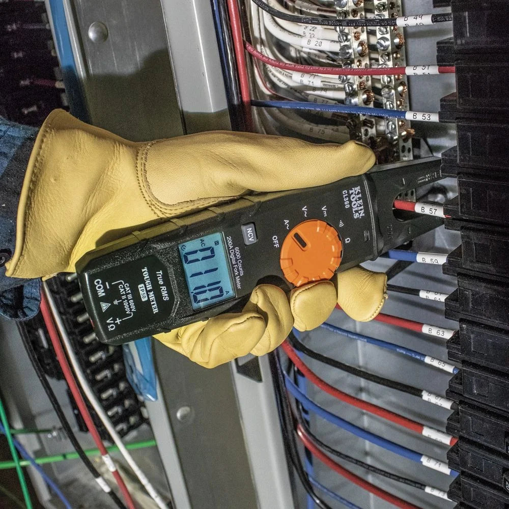 CL360 200 Amp AC Auto-Ranging Open Jaw Fork Current Meter Electrical Tester