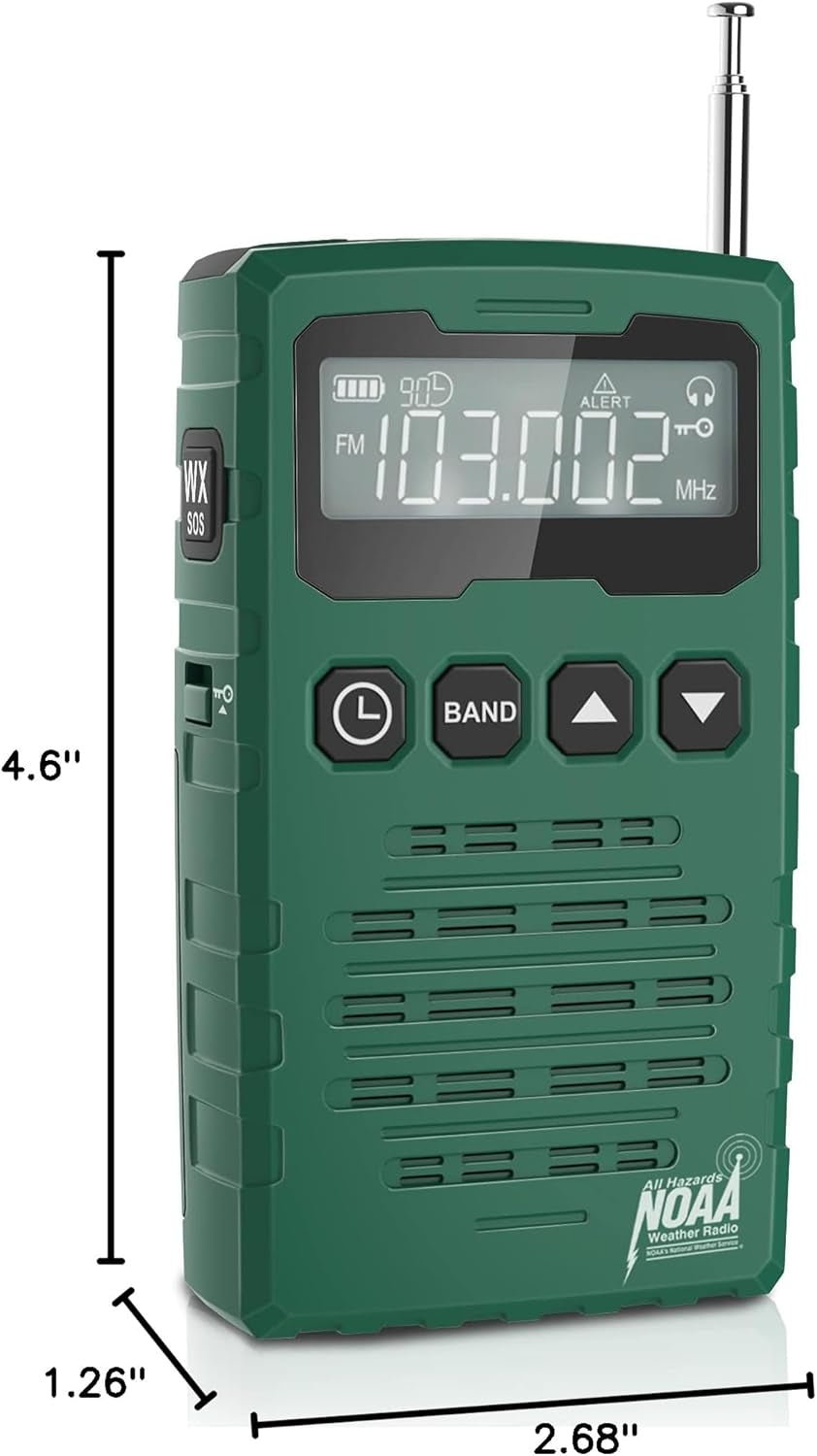 AM FM Radios Pocket Portable with Best Reception Sound, Digital Transistor Radio Battery Operated, NOAA Weather Emergency Alert Radio, Handheld Radio for Walkman, Parents, Friends Gift