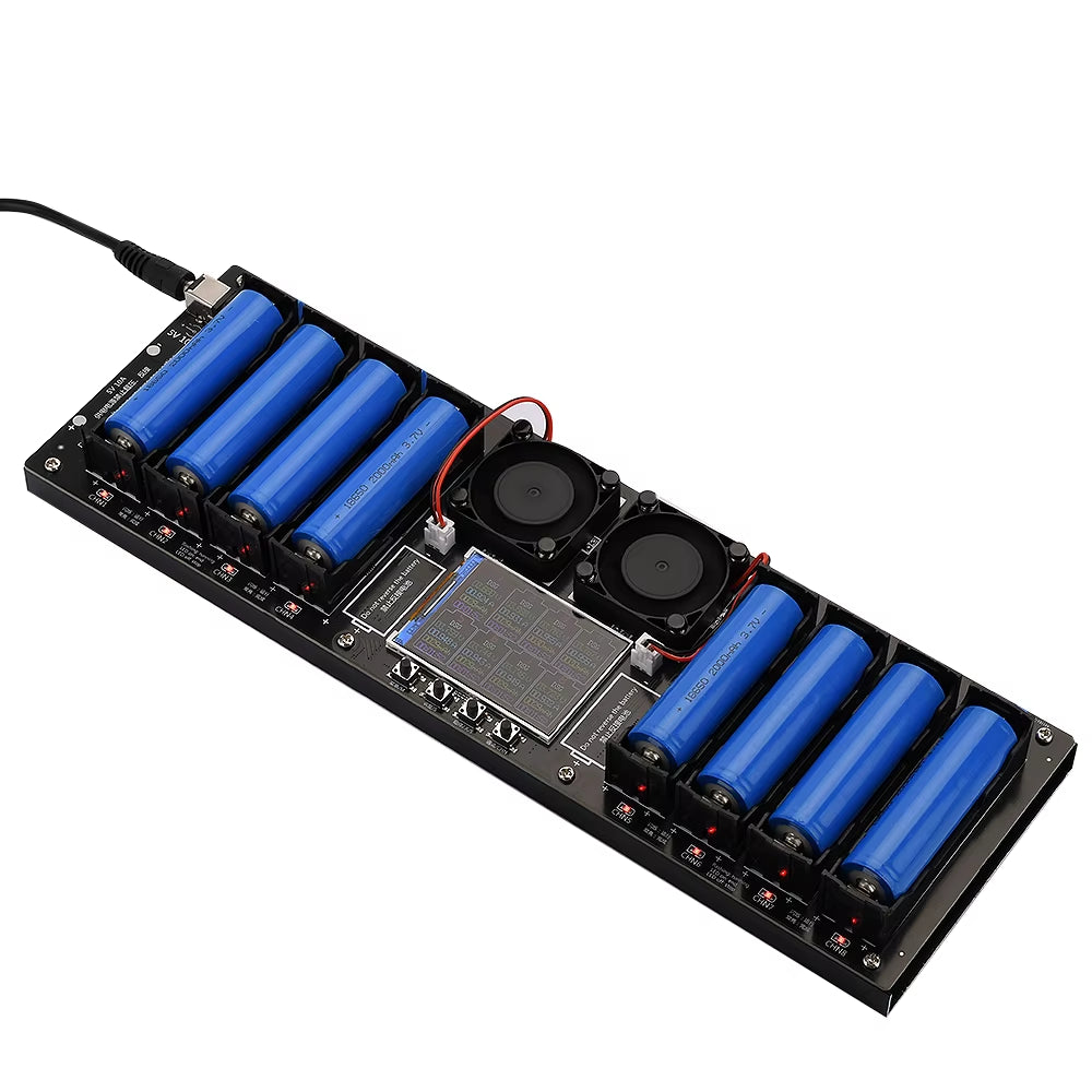 18650 Lithium Battery Capacity Tester Module 8 Channel Battery Tester Type-C Mah Mwh Digital Battery Power Detector Module