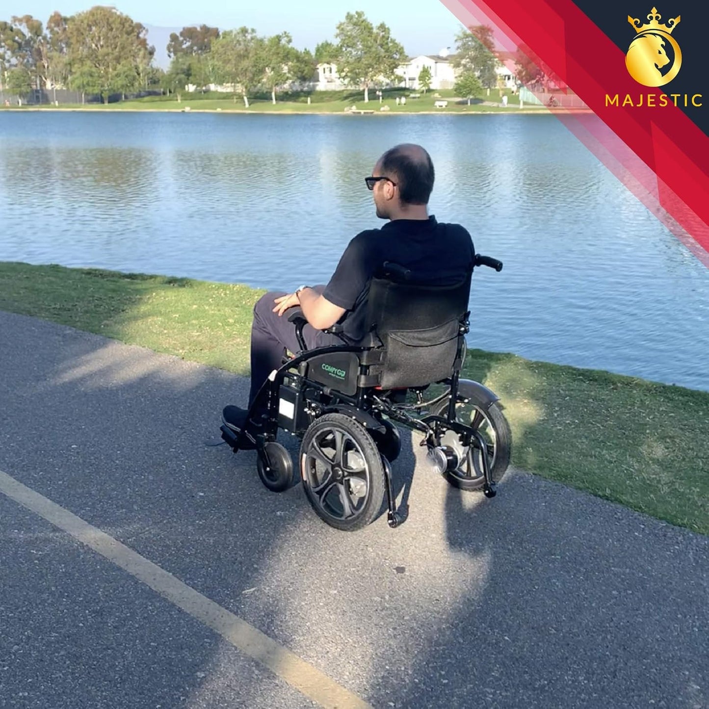 Majestic Electric Wheelchairs for Adults,Portable Lightweight Folding Wheelchair,Motorized Wheelchairs for Seniors,Durable Wheel Chair,Foldable Motor Wheelchair,Silla De Ruedas Para Adultos