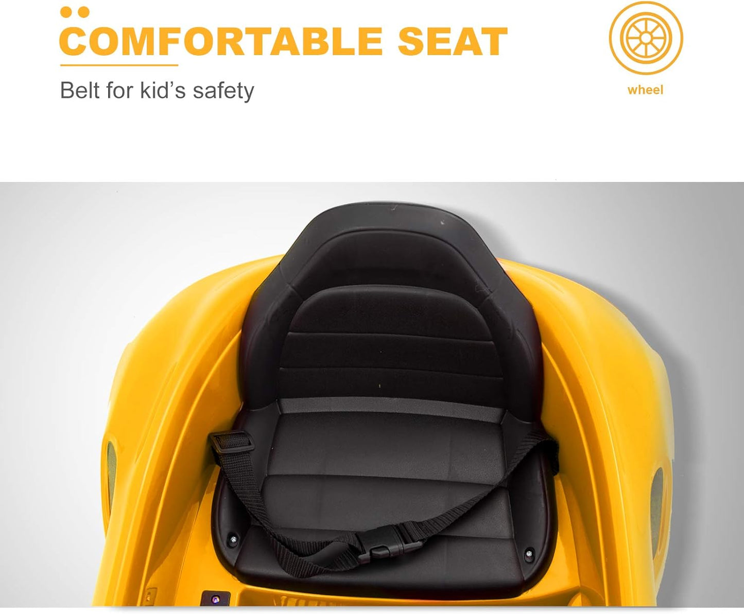 Kids Electric Ride on Cars 6V Battery Power Motorized Vehicles, Remote Control, Suspension, Music, Headlights, Horn, Yellow