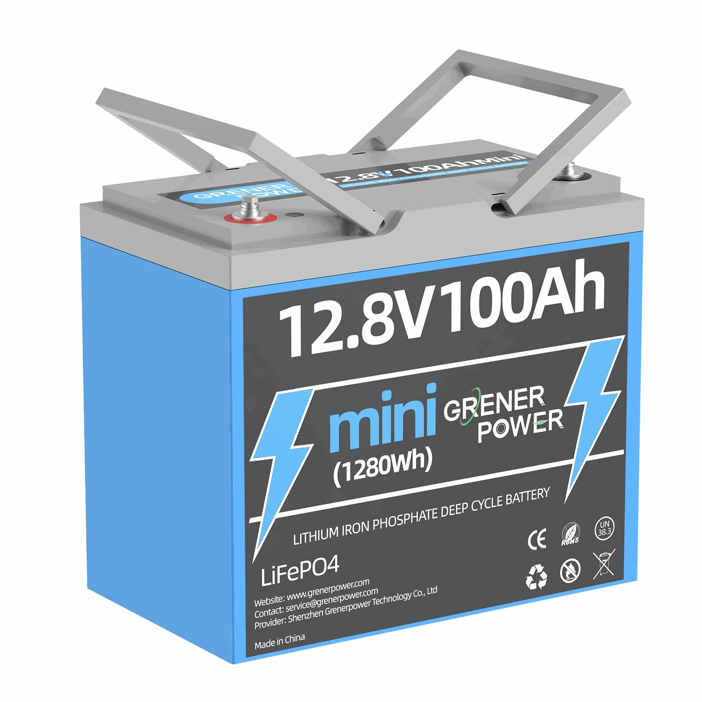 12V(12.8V) 100Ah Mini Lifepo4 Lithium Battery, Upgraded 100A BMS, Max. 1280Wh Energy