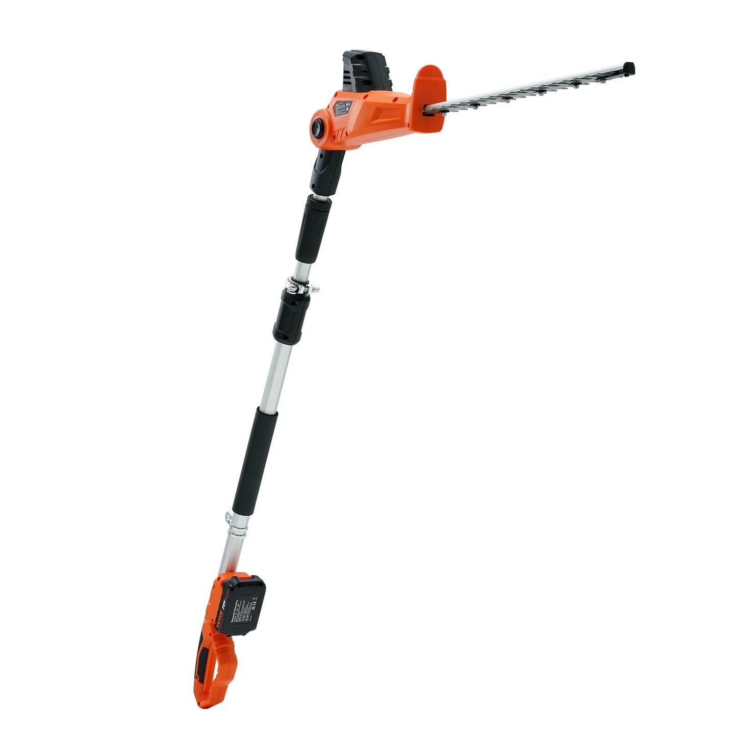 VEVOR 20V Cordless Hedge Trimmer, 18 Inch Double-Edged Steel Blade, Pole Hedge Trimmer Kit 20V Battery, Fast Charger Included, 74-94 Telescoping Design for High Branches