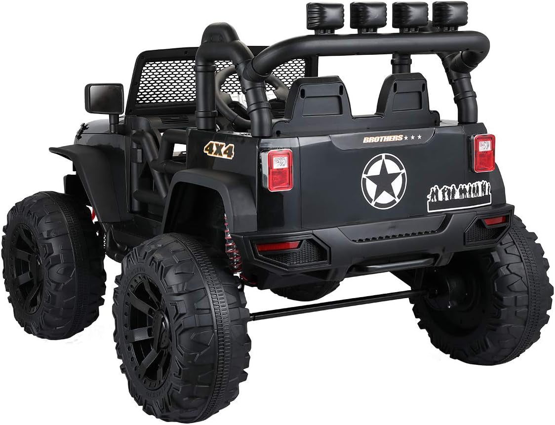 12V Kids Ride on Truck Toys with Remote Control Electric Vehicles with 3 Speeds for Boys Girls in Black