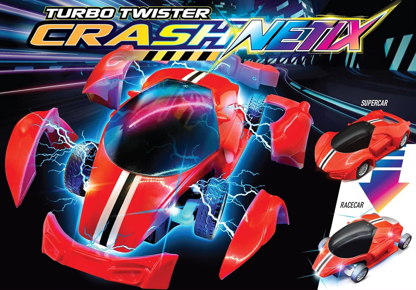Turbo Twister Crashnetix 2.4Ghz Radio Controlled RC Vehicle with Magnetic Body Parts That Crash off (Blue)