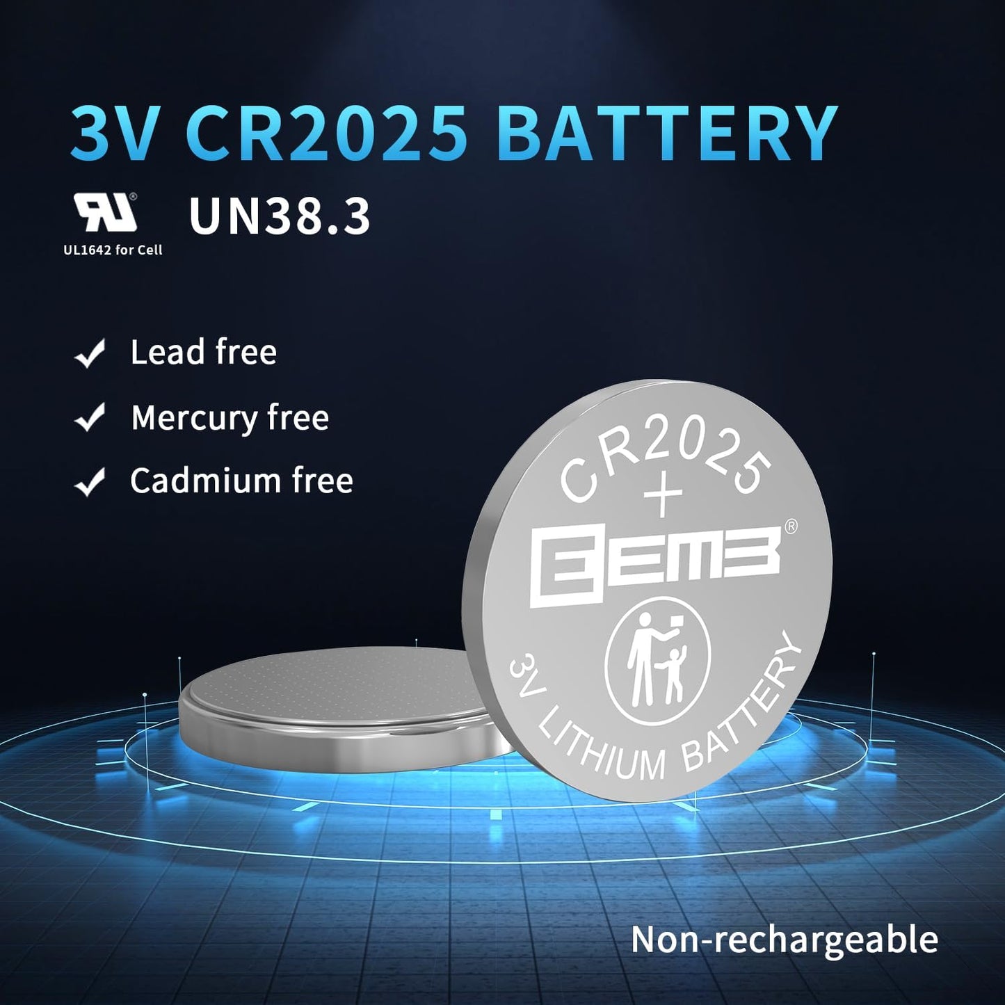 20 Pack CR2025 Battery 3V Lithium Button Coin Cell Batteries 2025 Battery for Key Fobs, Calculators, Coin Counters, Watches, Heart Rate Monitors, Glucose Monitors and More