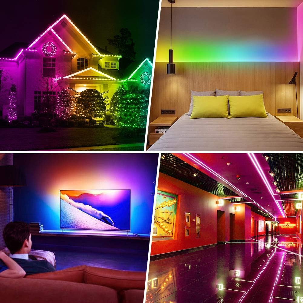 Led Strip Lights Battery Powered RGB LED Lights Strip 2M 6.56Ft Battery Operated Led Battery Lights with 3 Keys Controller Waterproof Battery Led Strip Rope Lights for Decoration