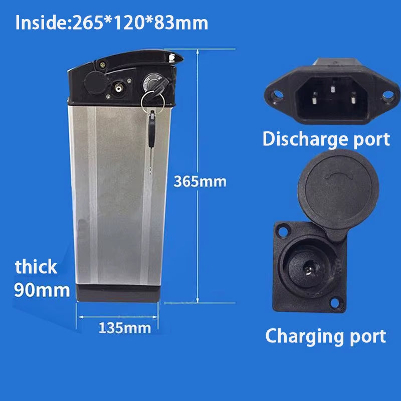 36V 48V Electric Car Bike Lithium Battery Box Folding Bicycle Sea Battery Battery Case Aluminum Alloy Shell 18650 Holder Cover