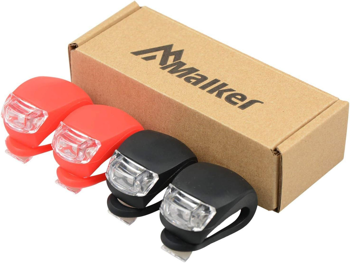Bicycle Light Front and Rear Silicone LED Bike Light Set - Bike Headlight and Taillight,Waterproof & Safety Road,Mountain Bike Lights,Batteries Included