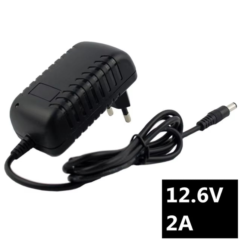 12.6V 2A Battery Charger 18650 Lithium Battery Charger for 12V 3 Series Li-Ion Battery Polymer Smart Charger 18650 Battery Pack