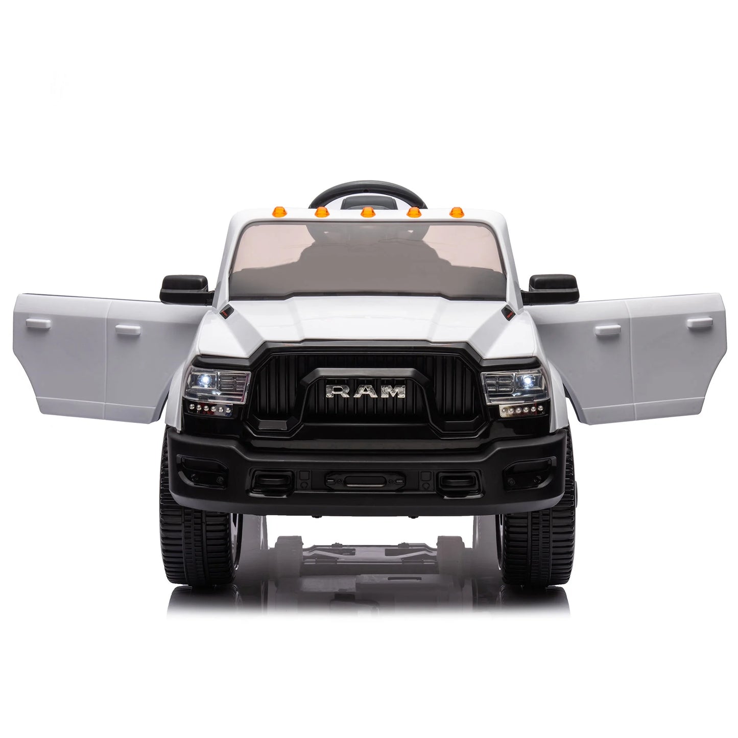 12V Ride on Car with Remote Control for Kids 3-8 | Licensed RAM 2500 Electric Car for Kids, 12V Ride on Toys, Kids' Electric Vehicles (Carros Eléctricos Para Niños) White
