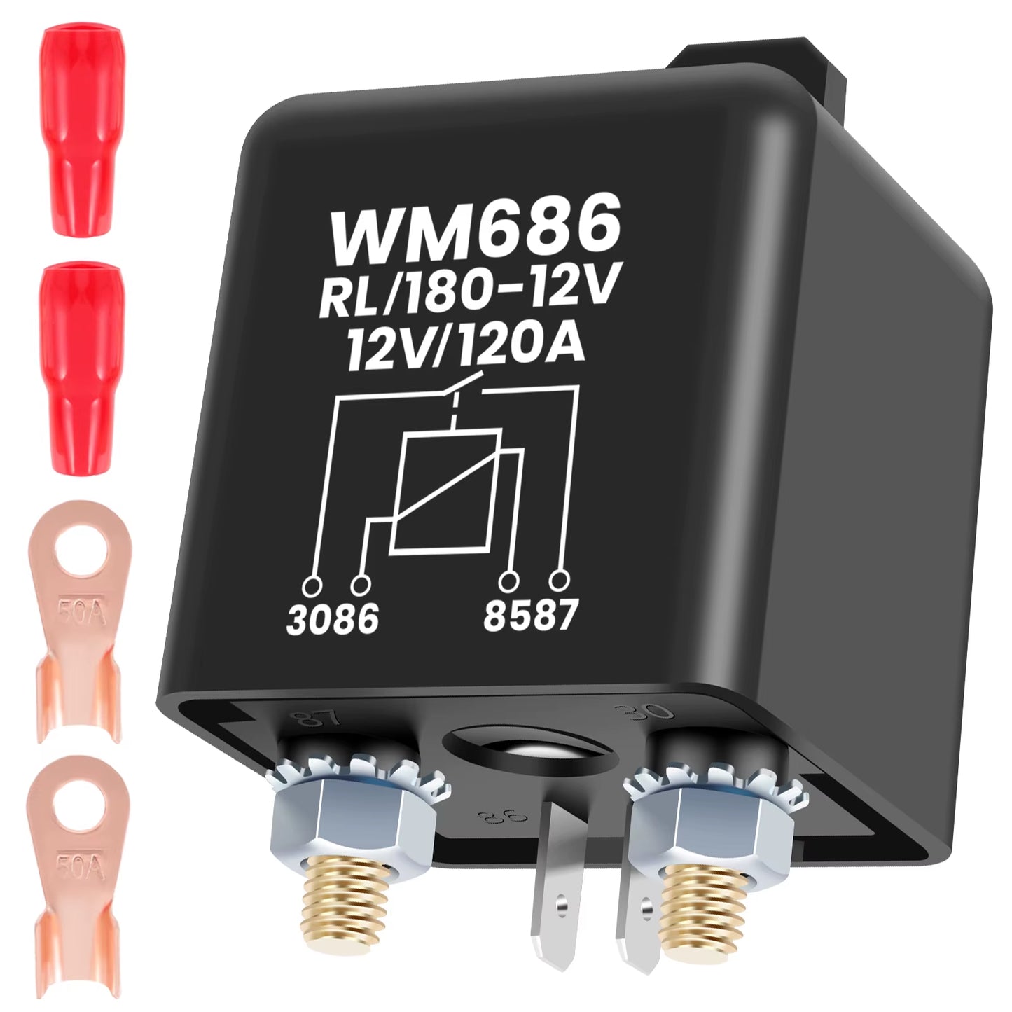 Battery Relay Switch 12V Remote Control Battery Disconnect Cut off Switch Anti-Theft Battery Isolator for Car Camping Trailer