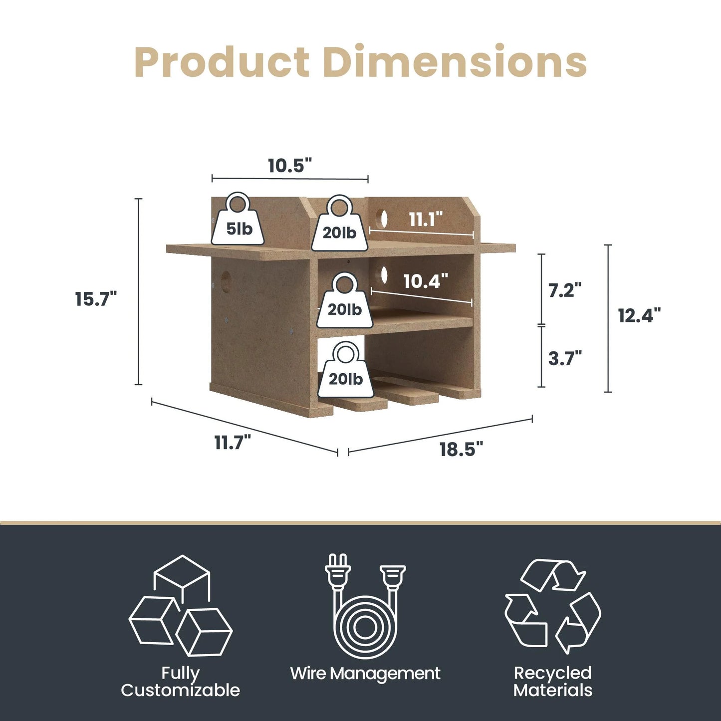 Benford Hanging Wall Mount Tool Organizer, Raw Board