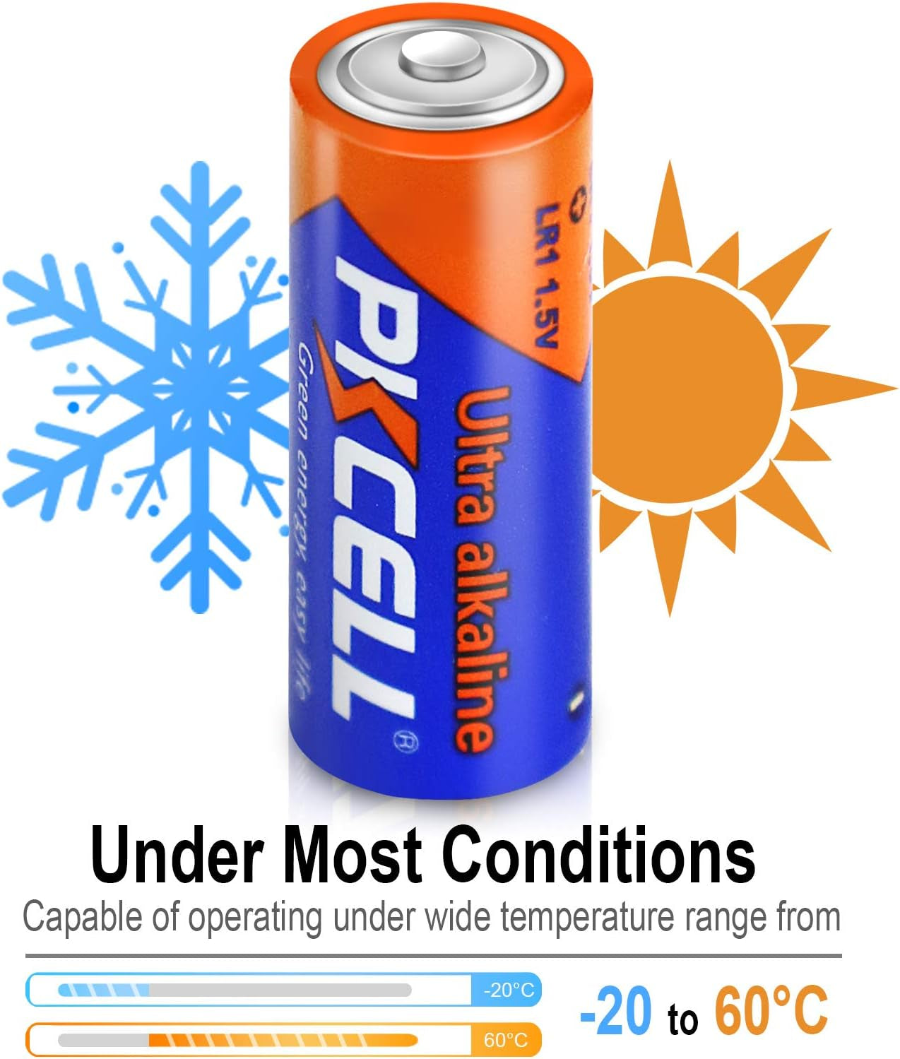 N Size 1.5V Alkaline Batteries, 20 Pack Ultra Long-Lasting MN9100/E90/LR1 Medical Battery for Medical Devices, GPS Trackers, Flashlights, Key Fobs, 10-Year Shelf Life