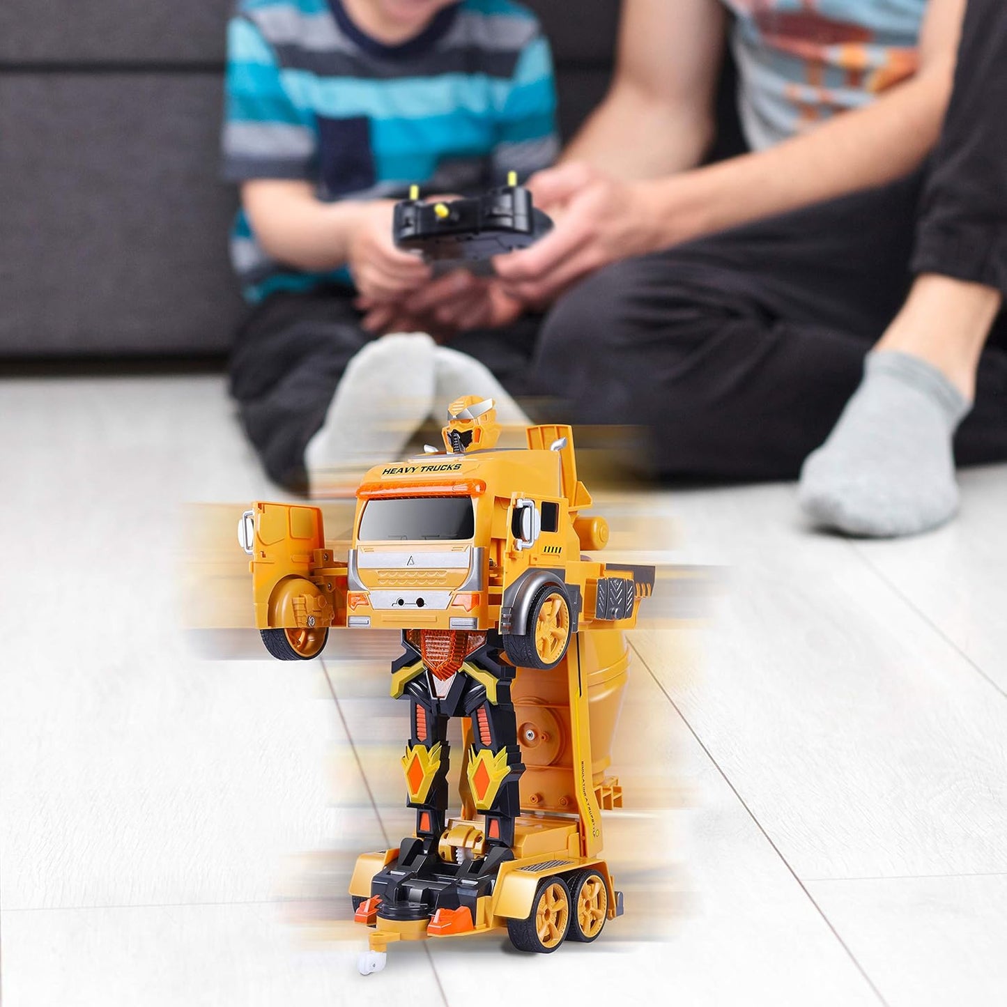 Remote Control Car,Transform Robot RC Car for Kids,Truck Mixer Robot with One-Button Deformation,Engineering Vehicle,Truck Toys with Sound&Lights,Car Gift Toys for 6 7 8 9 10 11 12 Year Old Boys Girls