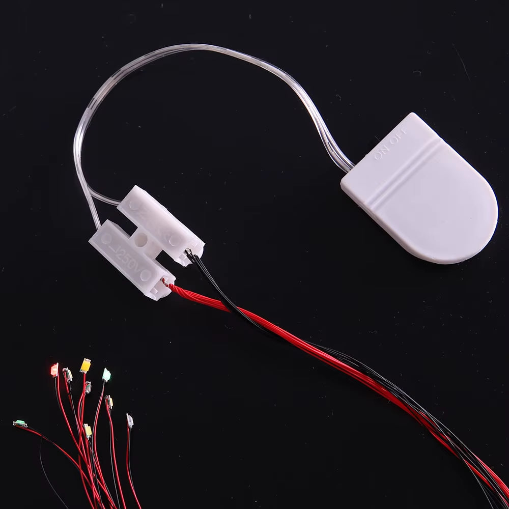 3V Button Battery Box Battery Buckle Belt Switch Train Sand Table Led Light Wiring Model Transformation Material without Battery