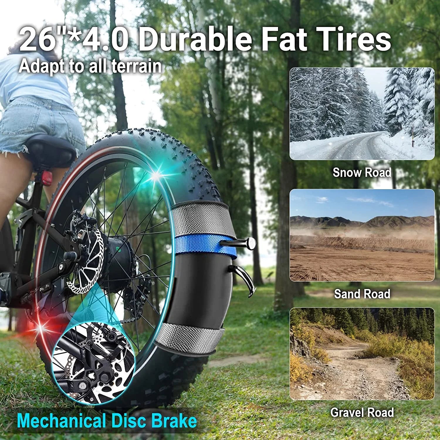 Black Cheetah 26" 7-Speed 4.0 Fat Tire Full Suspension Mountain Bike