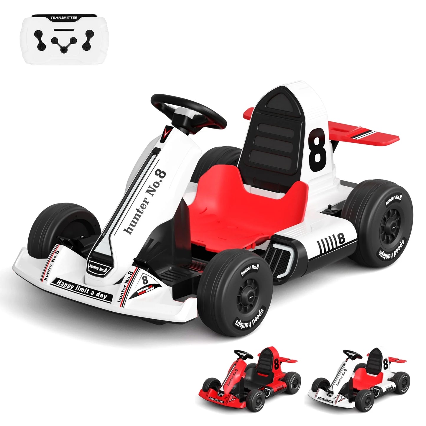 24V Kids Go Kart Powerful Drift Kart Electric Pedal Kart Toy, Powered Pedal Go Karts for 3+ Kids Youths on Car Electric Vehicle Car for Boys Girls