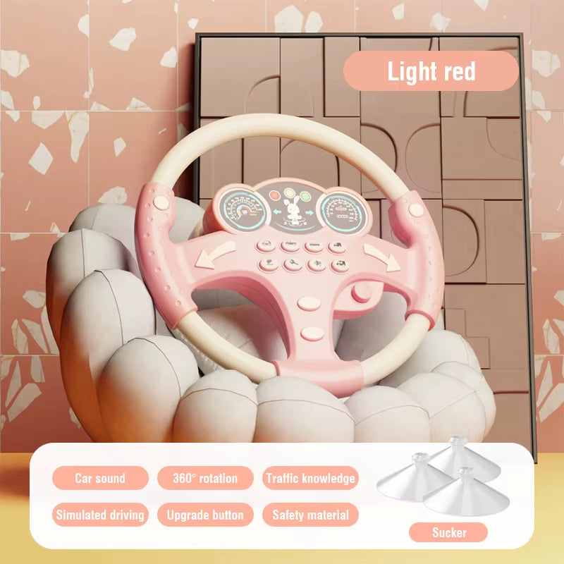 Simulation Steering Wheel Toys Driving Car Electric Kids Sound Music Toys Early Education Copilots Stroller Toys Children'S Toy