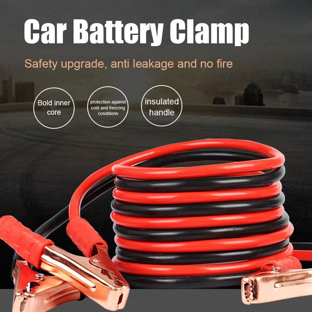 500A 1.8M Car Battery Double-Ended Clip 480G Alligator Battery Cable Clip Emergency Kit Car Battery Jump Firewire Cable