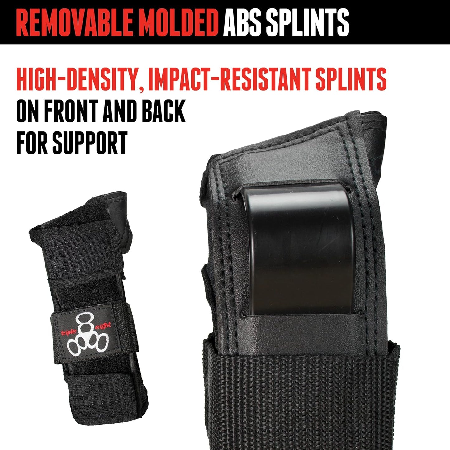 WRISTSAVER Wrist Guards, Black – Ideal for Skateboarding, In-Line Skating, and Roller Skating
