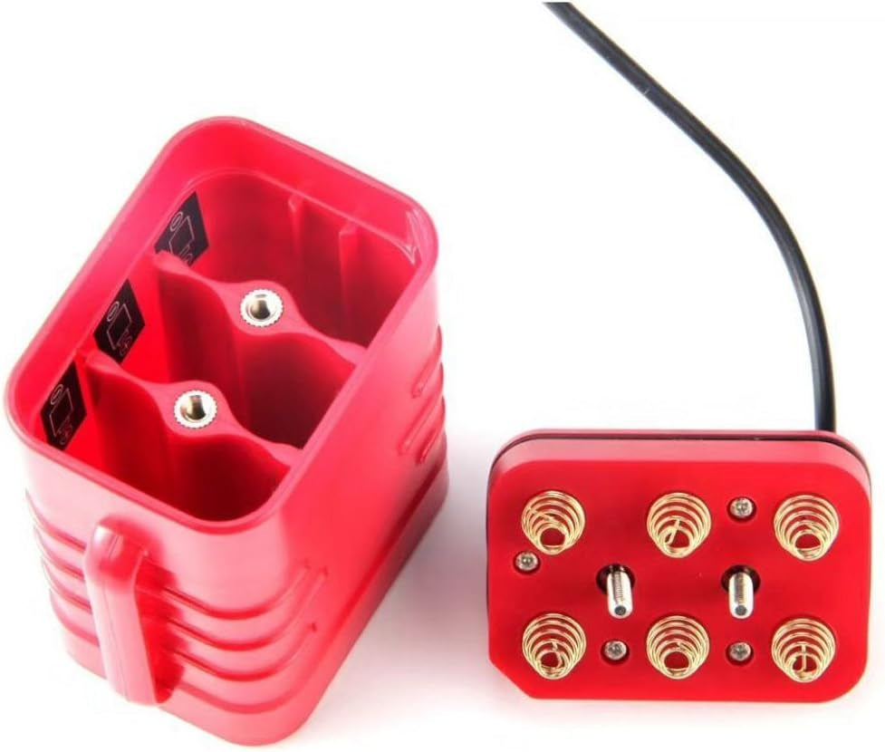 Bike Light Batteries Pack Case, Waterproof Case for 6 X 18650, 8.4V Rechargeable Cycling Safety Battery Pack Case House Cover with DC and USB Interface for Cycling Bike Light Headlamp(Red)