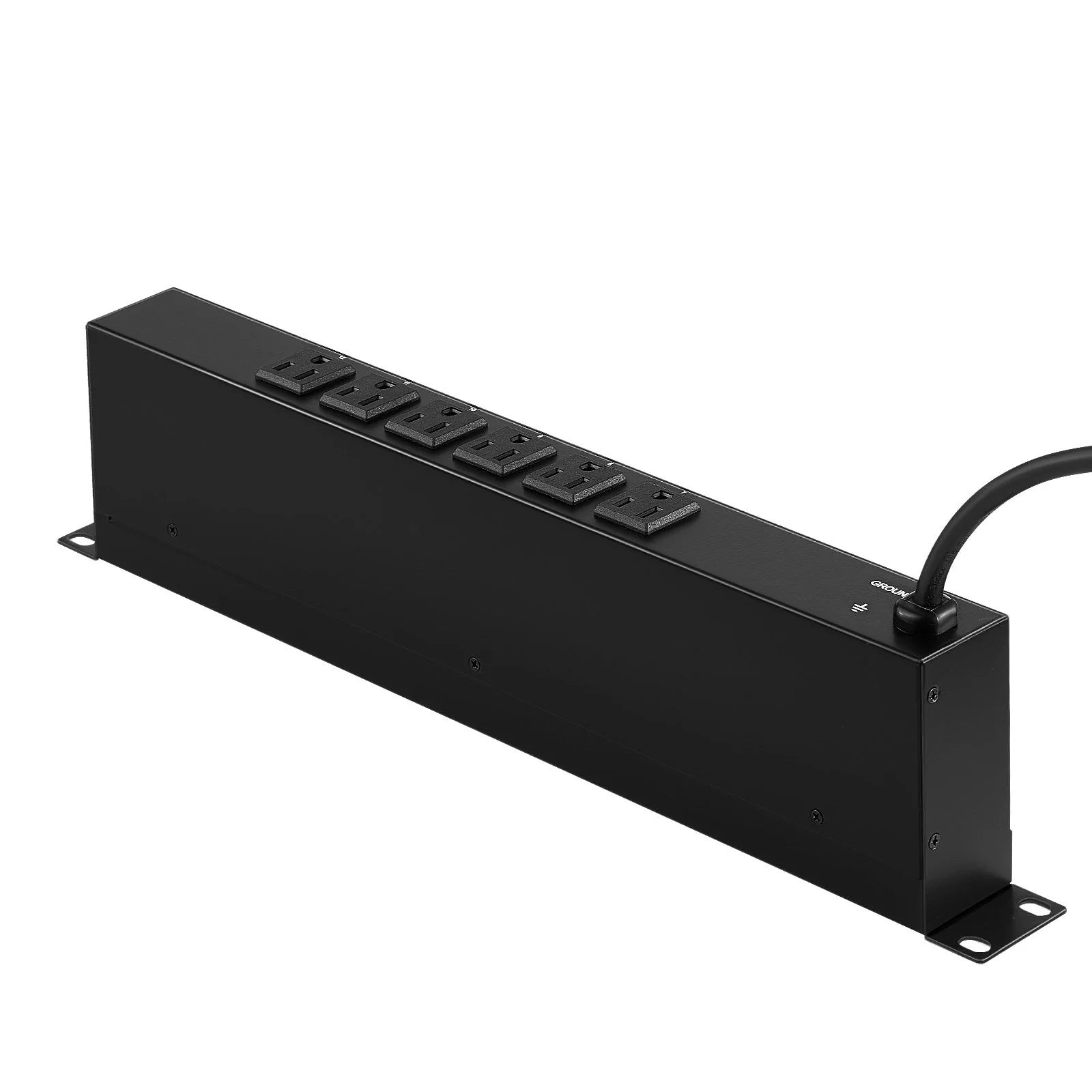 VEVOR 19 1U PDU 12 Outlets Rack Mount Power Strip Surge Overload Protection