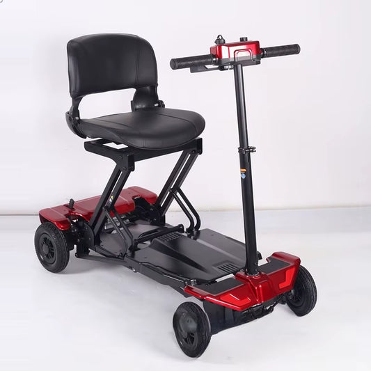 Four Wheel Automatic Folding Scooter, Convenient Lithium Battery Electric Vehicles Adult Electric Bicycles Lightweight E Bikes