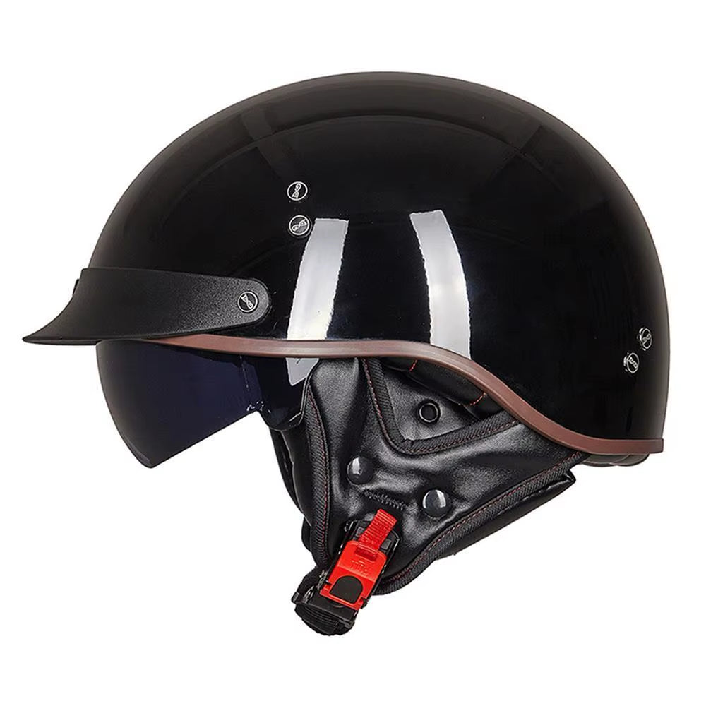 Motorcycle Helmet Casco Moto Half Helmet German Classic Moto Helmet DOT Certification Capacete De Moto with HD Visors Retro