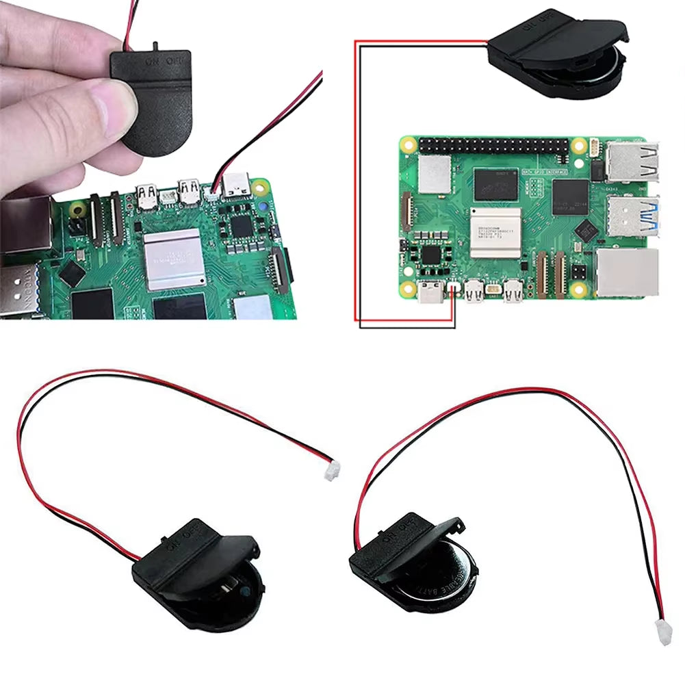 For Raspberry Pi 5 RTC Battery Box Real Time Clock Holder with Battery/Without Battery RTC Clock Battery Kit for RPI 5 Pi5
