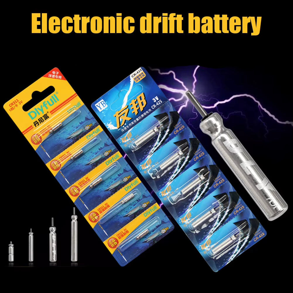 10X CR322 CR425 CR311 CR316 CR435 Luminous Electric Battery Fishing Floats Lithium Pin Battery Tool 3 Votage Battery Floats