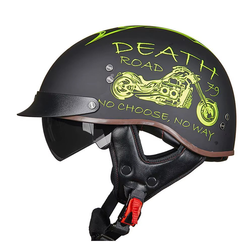 Motorcycle Helmet Casco Moto Half Helmet German Classic Moto Helmet DOT Certification Capacete De Moto with HD Visors Retro