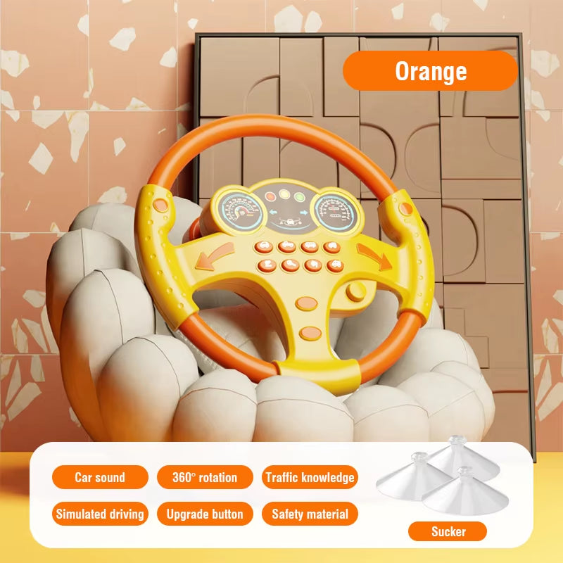 Simulation Steering Wheel Toys Driving Car Electric Kids Sound Music Toys Early Education Copilots Stroller Toys Children'S Toy