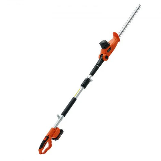VEVOR 20V Cordless Hedge Trimmer, 18 Inch Double-Edged Steel Blade, Pole Hedge Trimmer Kit 20V Battery, Fast Charger Included, 74-94 Telescoping Design for High Branches