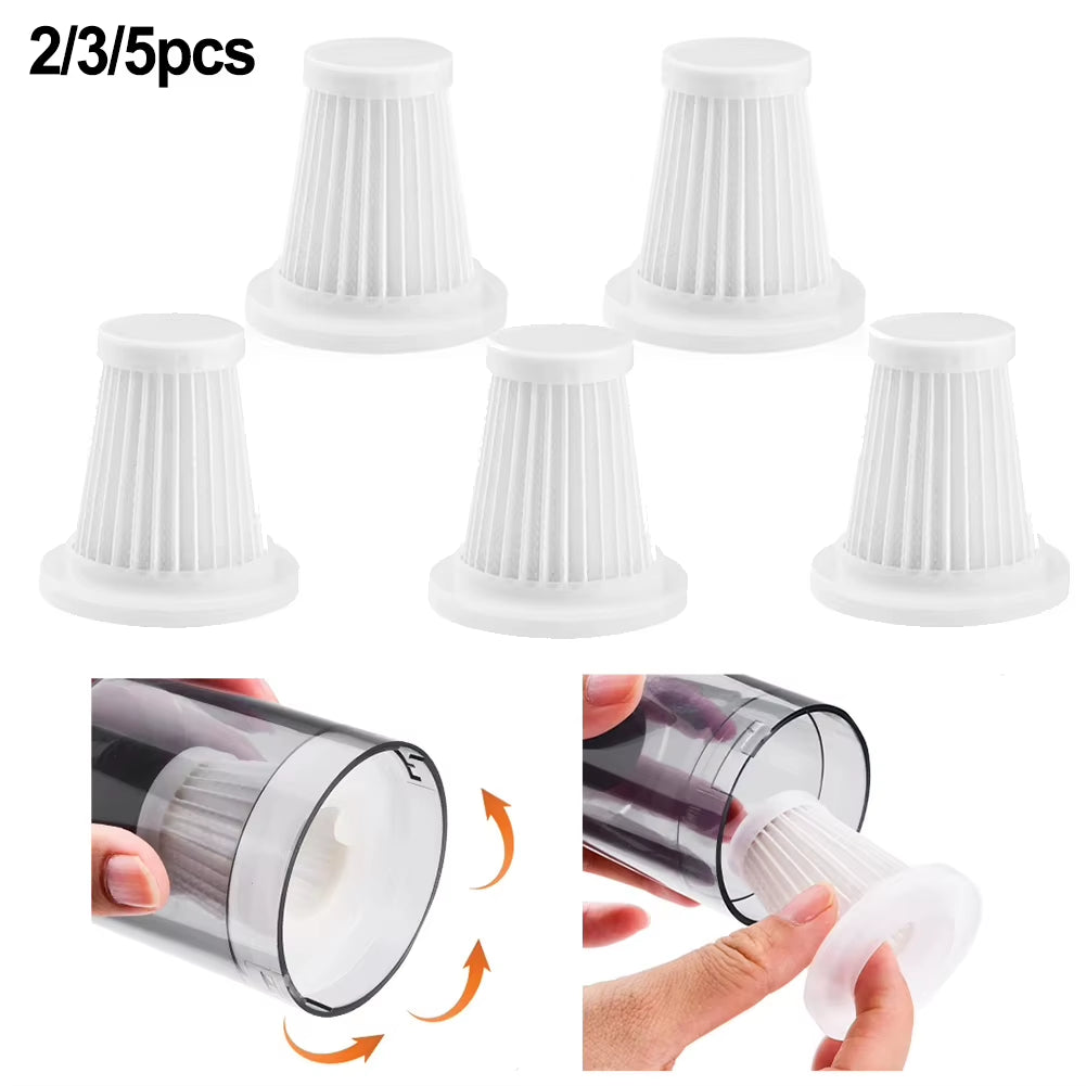 2 3 5Pcs Reusable Car Vacuum Cleaner Replace Accessories Washable Filters Handheld Vacuum Cleaner Accessories Reusable