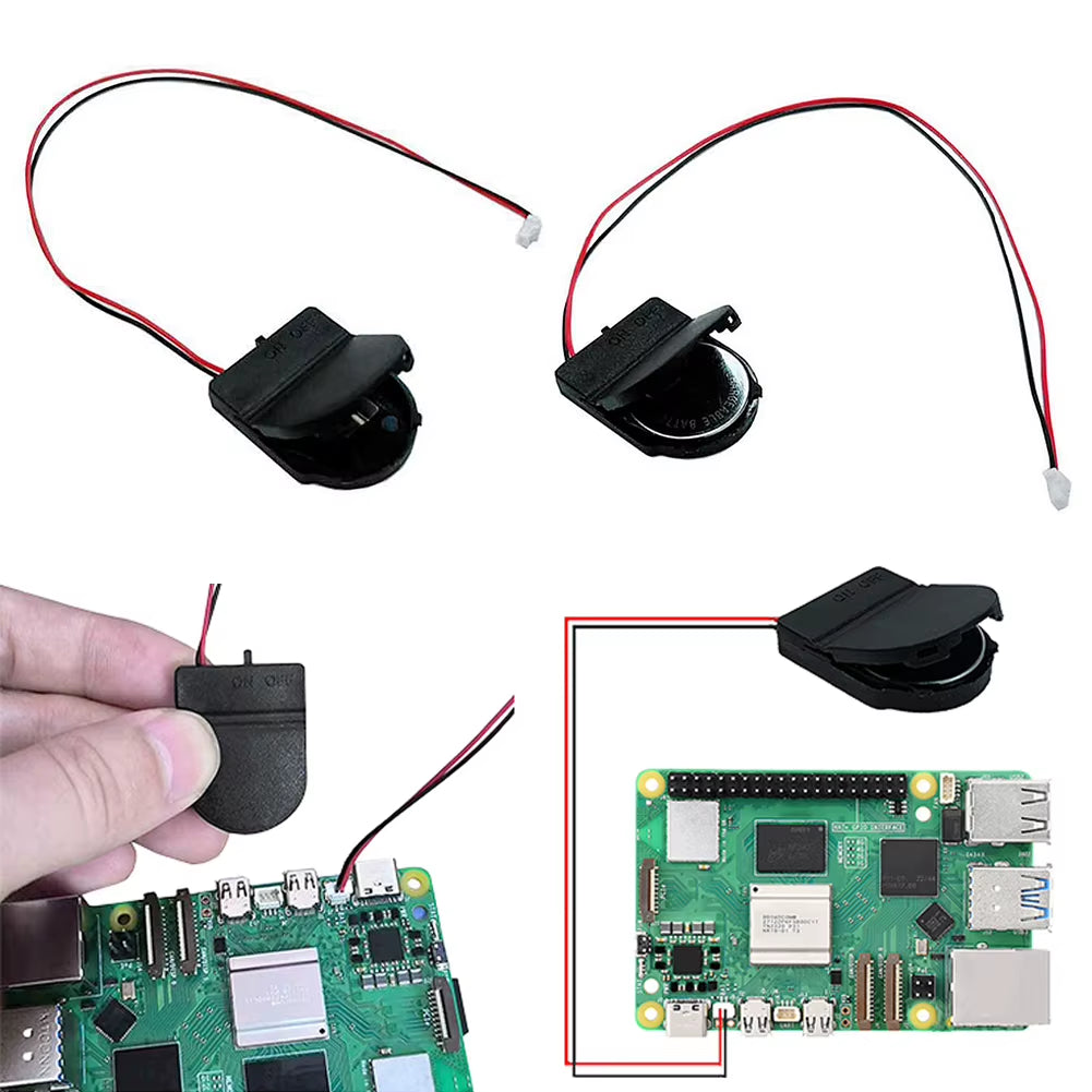 For Raspberry Pi 5 RTC Battery Box Real Time Clock Holder with Battery/Without Battery RTC Clock Battery Kit for RPI 5 Pi5