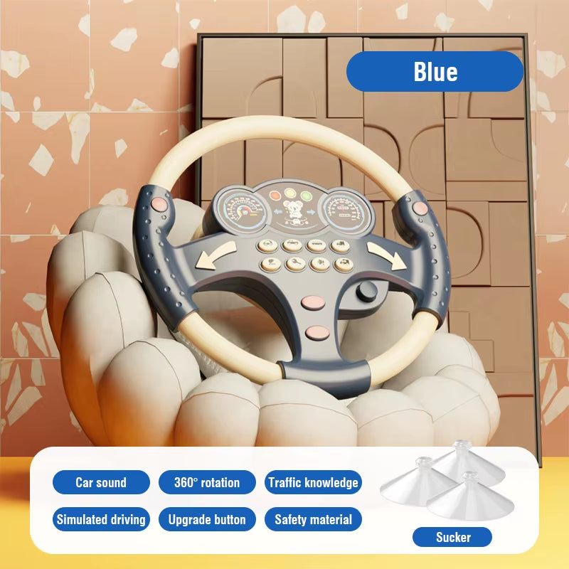 Simulation Steering Wheel Toys Driving Car Electric Kids Sound Music Toys Early Education Copilots Stroller Toys Children'S Toy