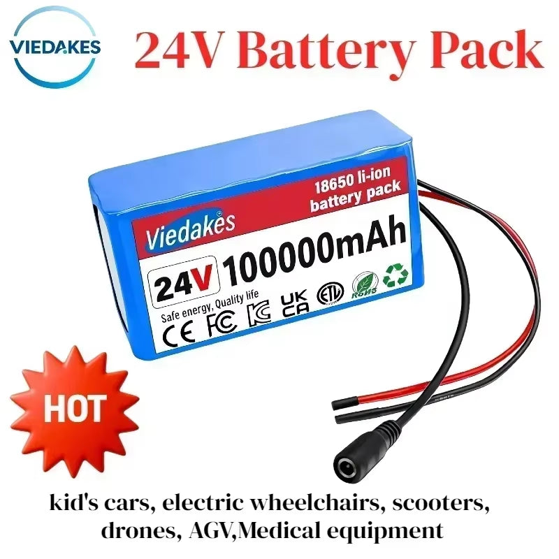 7S3P 24V 100Ah 18650 Lithium Batteries, Wheelchair Battery, Suitable for Electric Wheelchairs, Toy Cars, Quality Assurance
