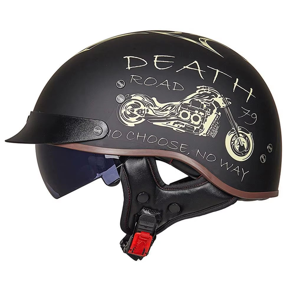 Motorcycle Helmet Casco Moto Half Helmet German Classic Moto Helmet DOT Certification Capacete De Moto with HD Visors Retro