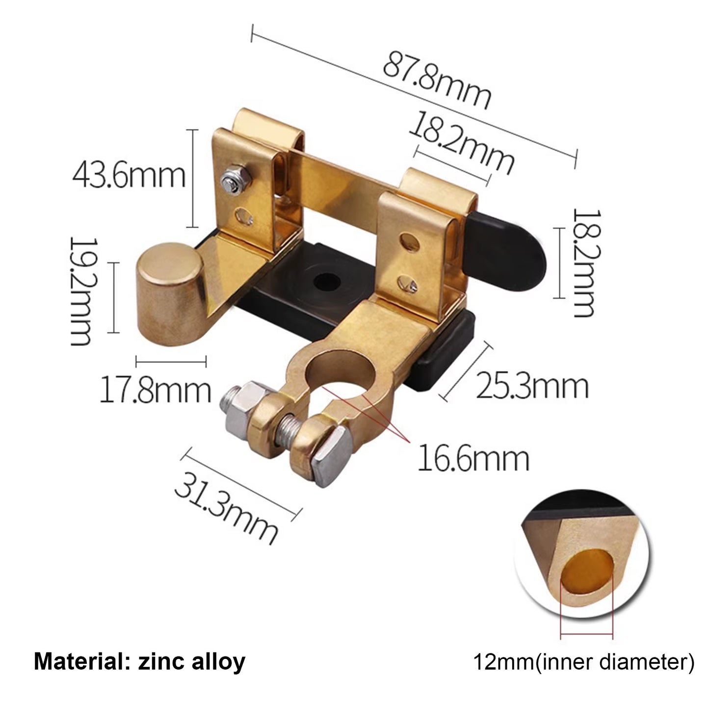 12V/24V Car Battery Disconnect Switch Battery Master Switch Power Disconnect Modification Brass/Zinc Alloy Battery Power Switch