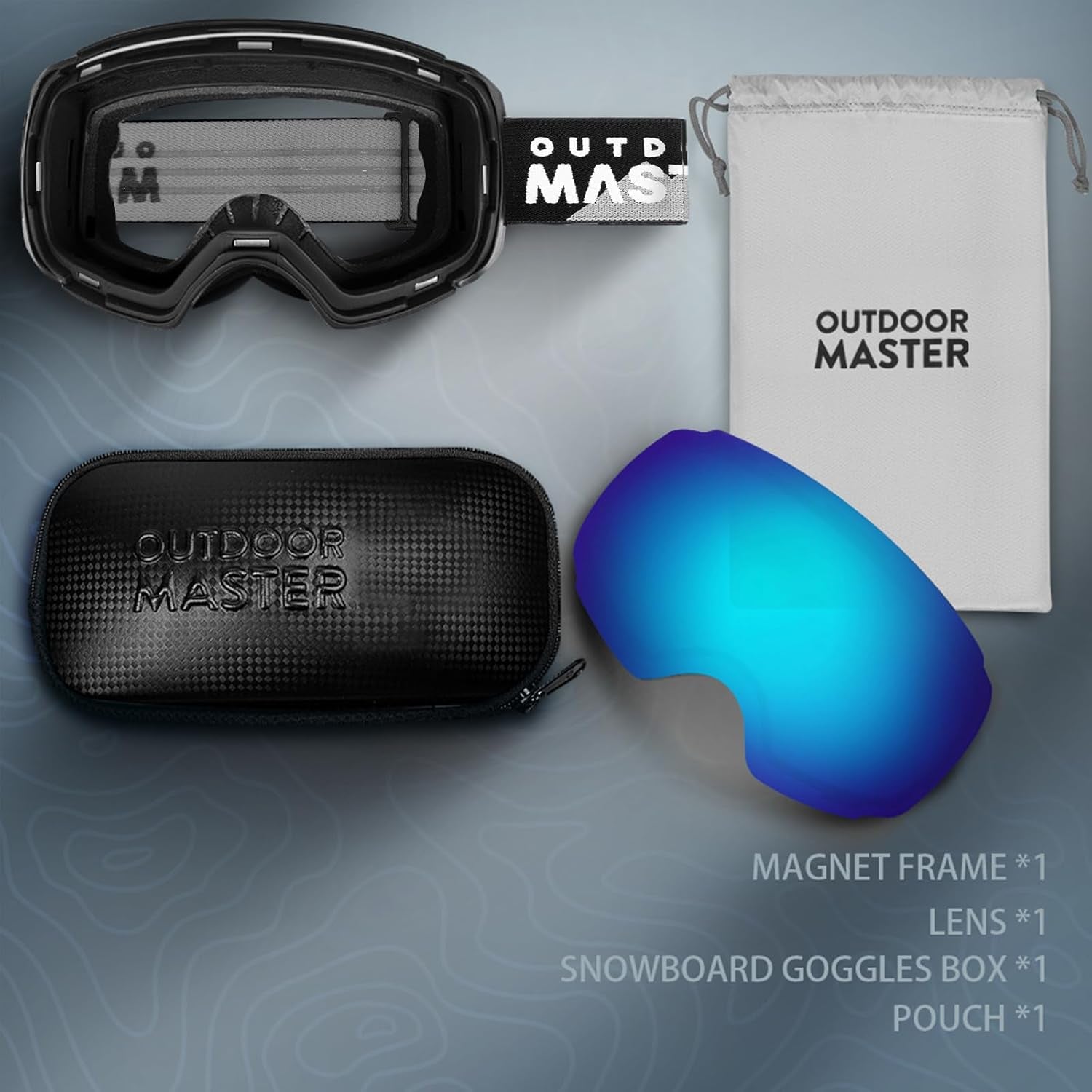 Ski Goggles PRO - Frameless, Interchangeable Lens 100% UV400 Protection Snow Goggles for Men & Women