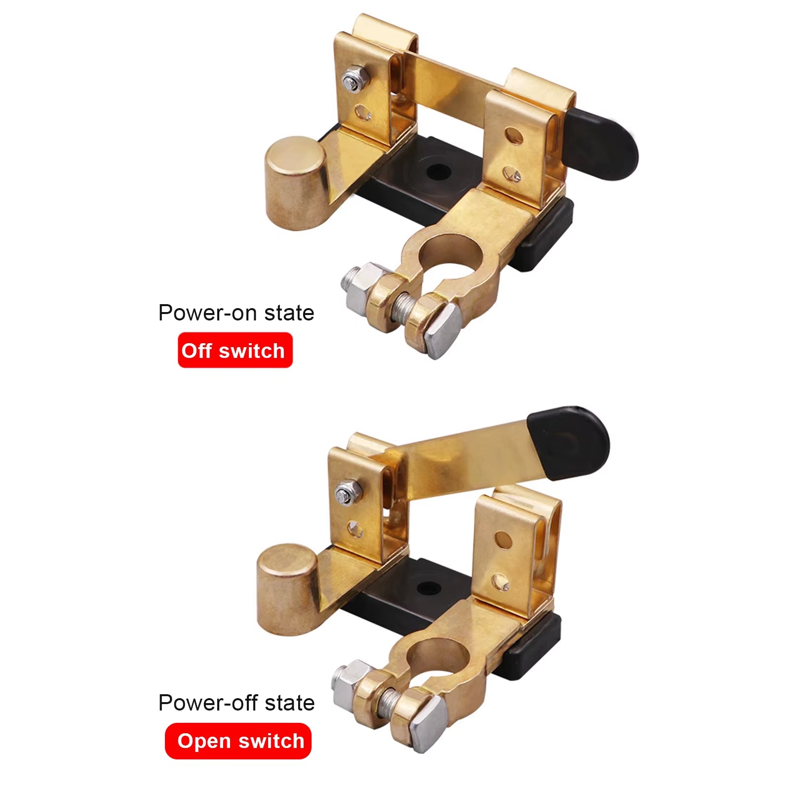 12V/24V Car Battery Disconnect Switch Battery Master Switch Power Disconnect Modification Brass/Zinc Alloy Battery Power Switch