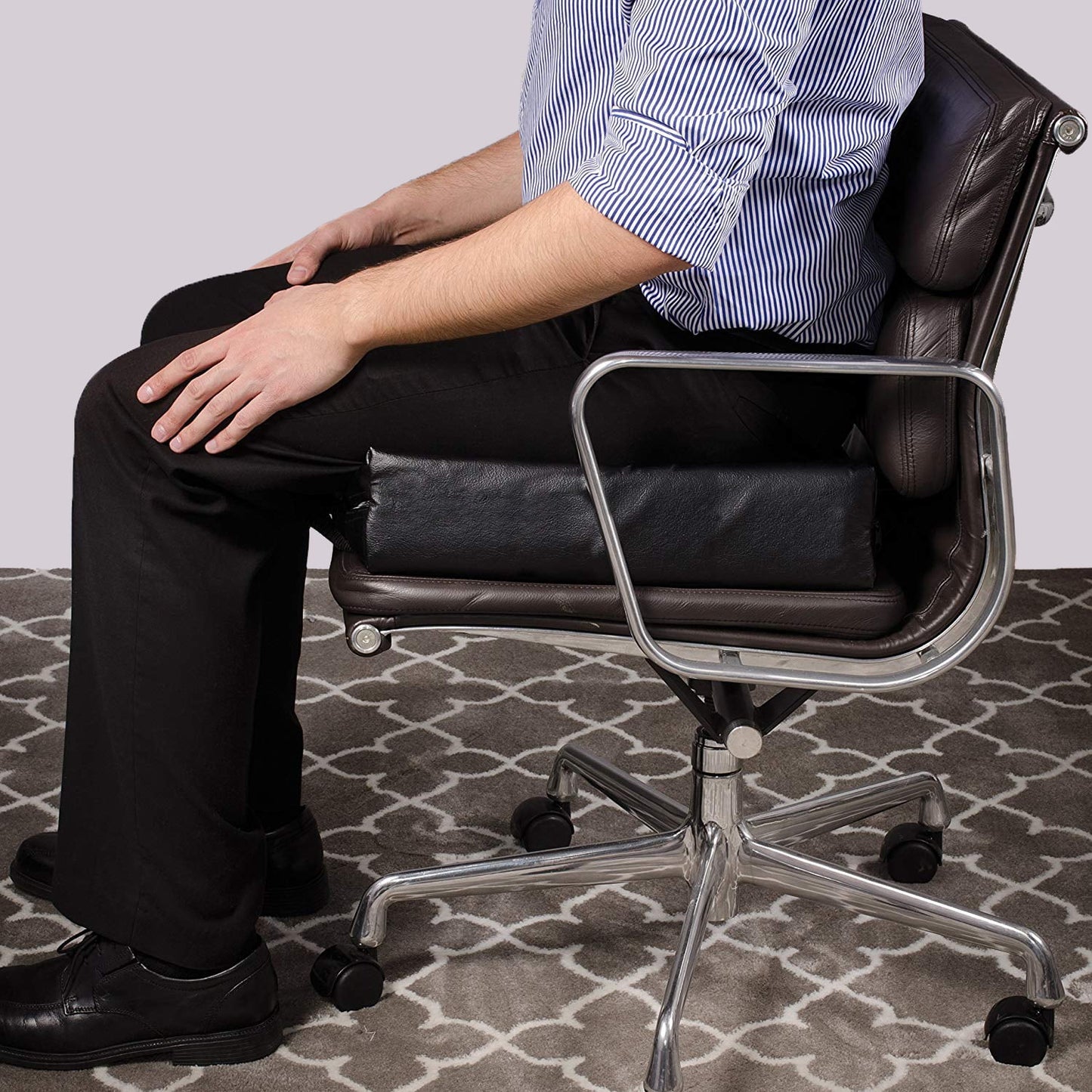 DMI 16" X 16" X 4" Foam Deluxe Seat-Lift Cushion Leatherette Cover Black (513-8884-0200)