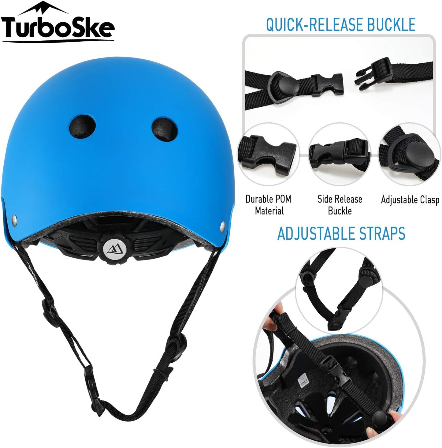 Skateboard Helmet, BMX Helmet, Multi-Sport Helmet, Bike Helmet for Kids, Youth, Men, Women