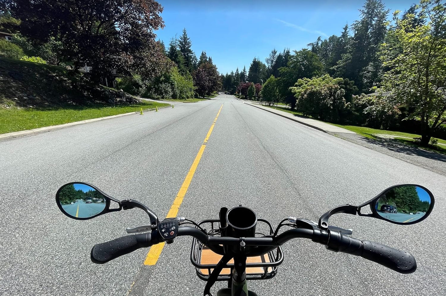 E13 Approved E-Bike Mirror, Large Surface Handlebar Bike Mirror, HD Automotive Grade Glass Bicycle Mirror, Safe Blast-Resistance Cycling Mirror