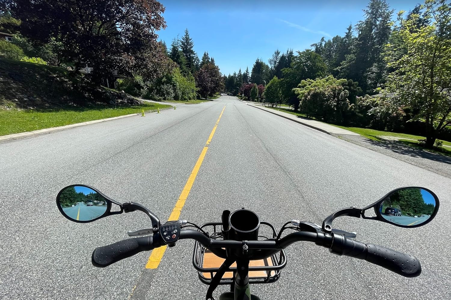 E13 Approved E-Bike Mirror, Large Surface Handlebar Bike Mirror, HD Automotive Grade Glass Bicycle Mirror, Safe Blast-Resistance Cycling Mirror